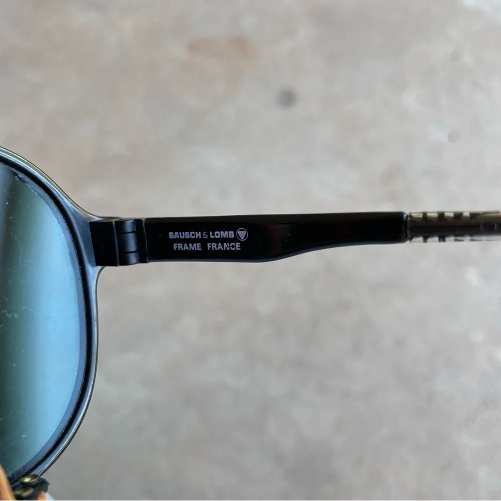 Vintage Ray Ban Bausch & Lomb Sunglasses GLACIER ARCTIC CATS LEATHER‎ SKI Logo